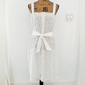 To the Max White Lace Midi Dress